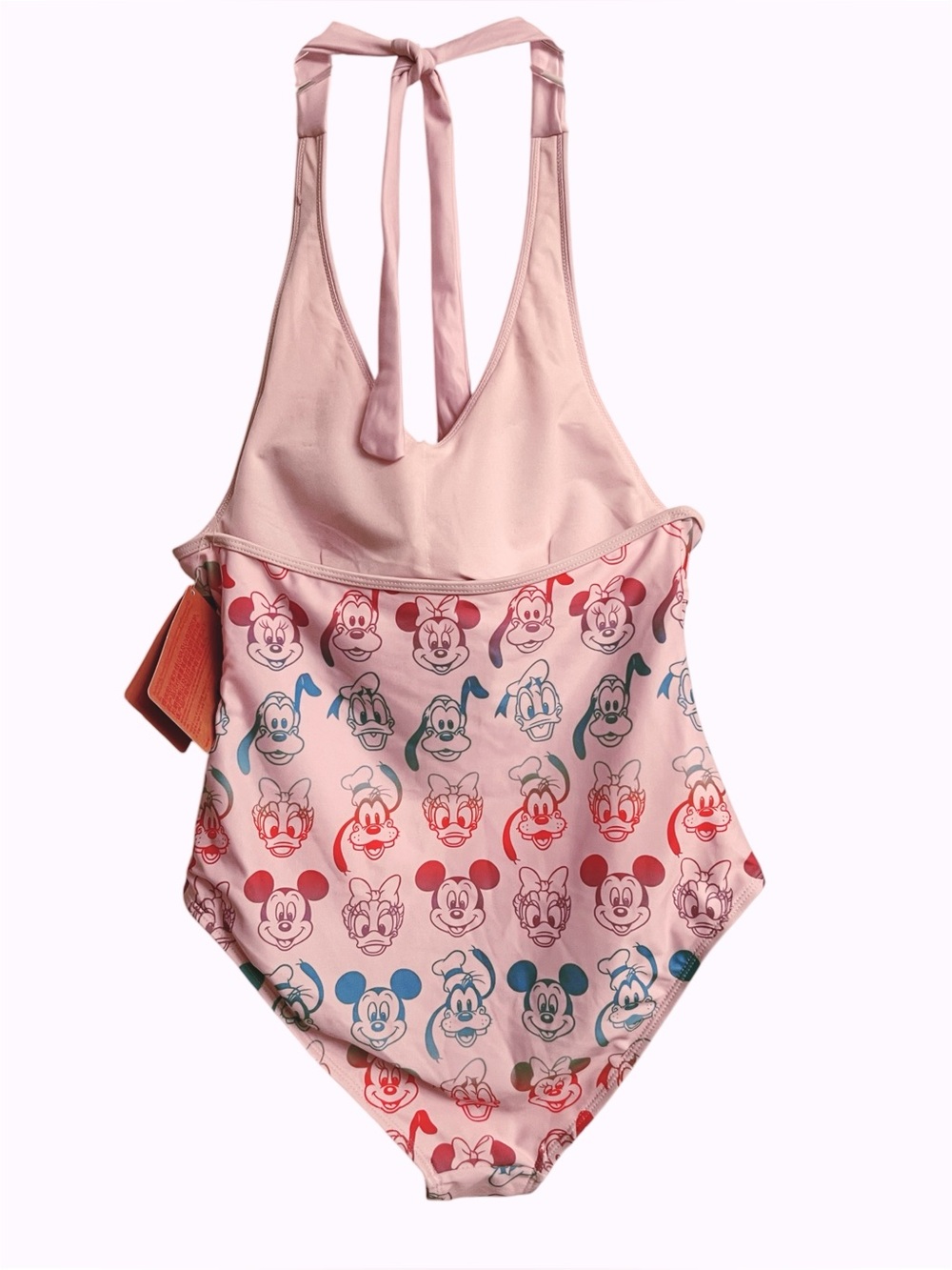 NWT! Disney Mickey And Friends Pink Multicolor One Piece Halter Swimsuit Medium - Picture 4 of 9